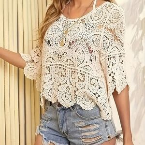 Elegant Lace Crochet Blouse